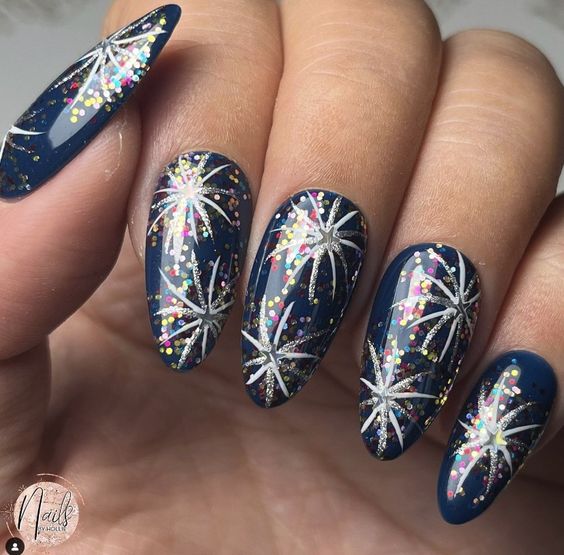 20 Cute Fireworks Nail Art Designs to Light Up Your Look