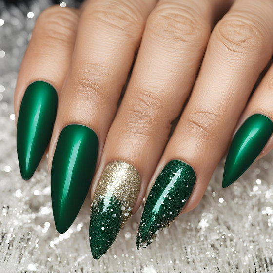 15 Cute Green Christmas Nail Designs for a Festive Holiday Look