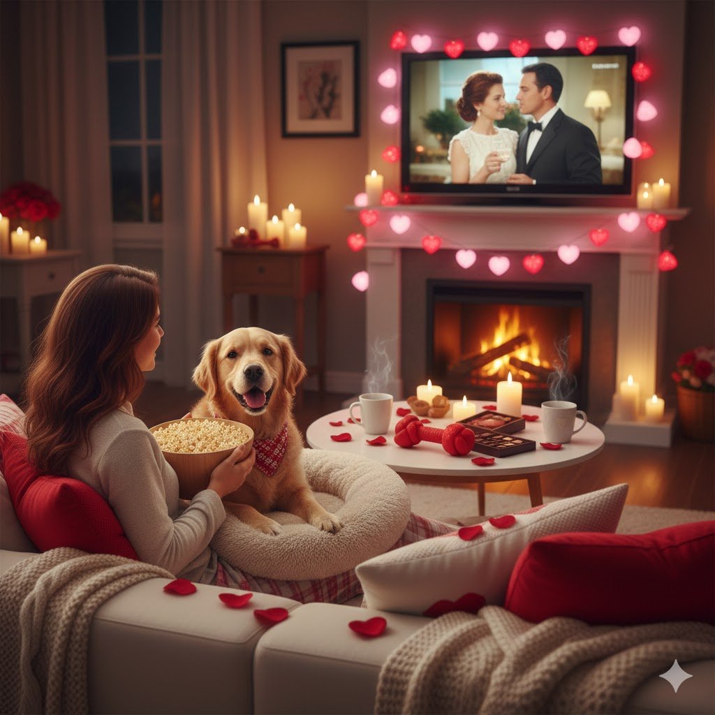 Dog Frendly Valentines Day Gifts for a cozy movie night with pets at home