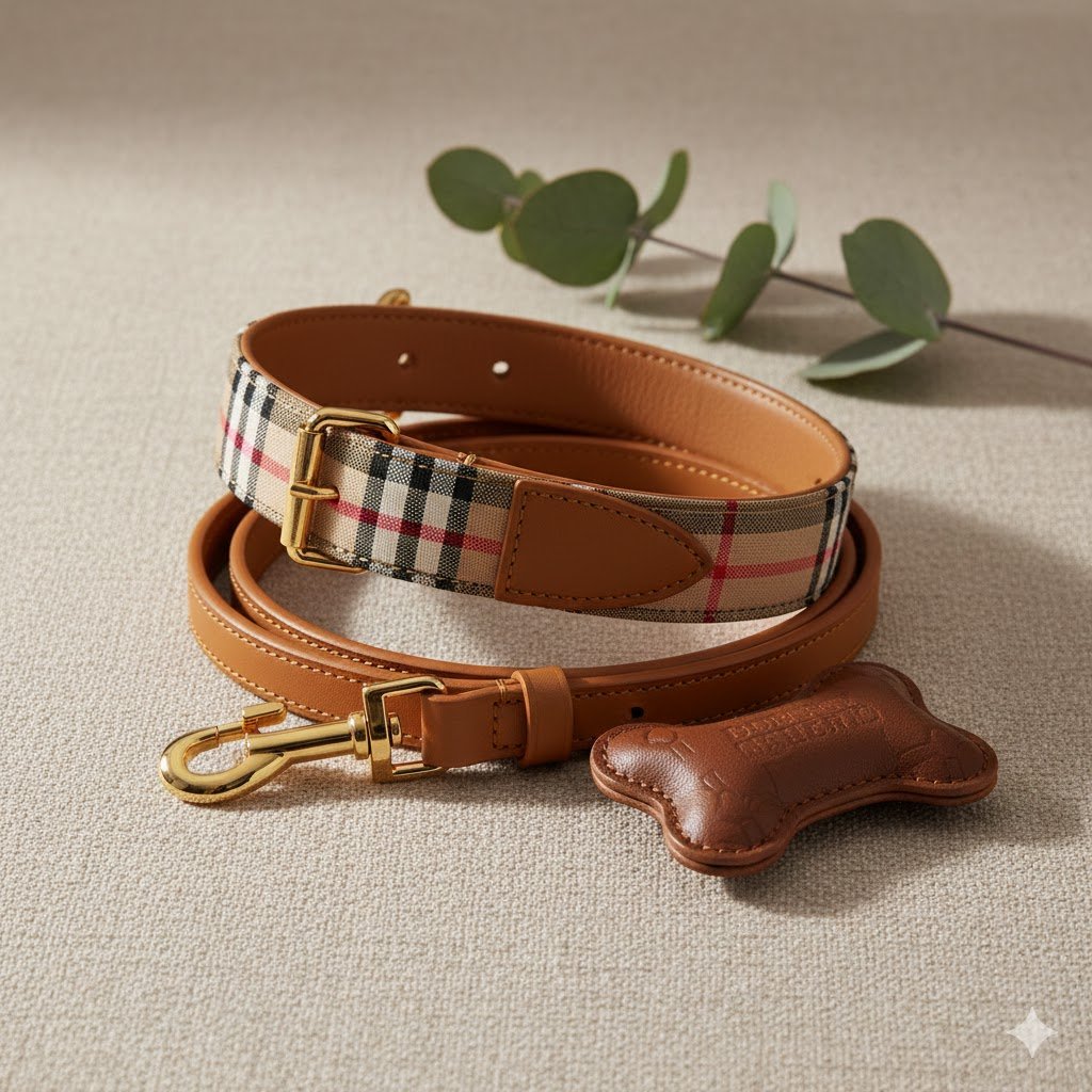 Louis Vuitton Monogram Dog Collar and Leash